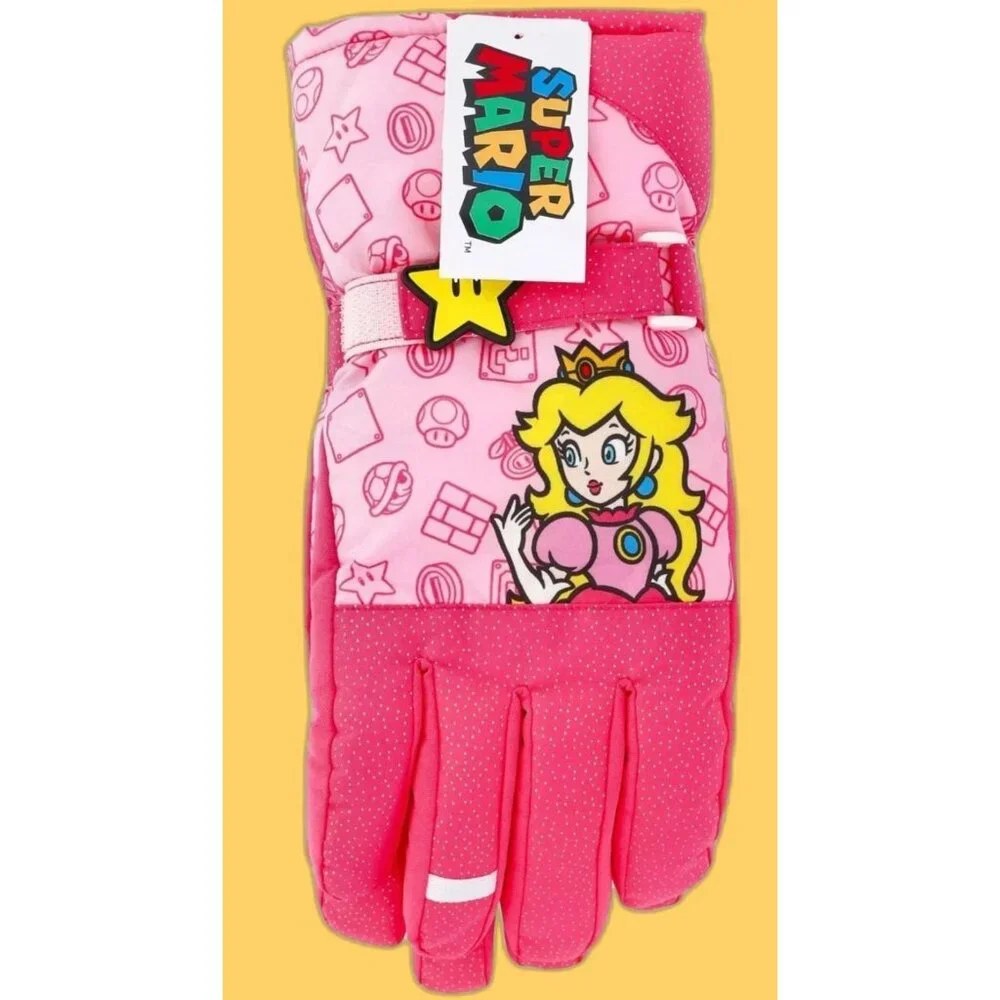 SUPER MARIO Girls PRINCESS PEACH Insulated Gloves 3M SIZE S-M NEW